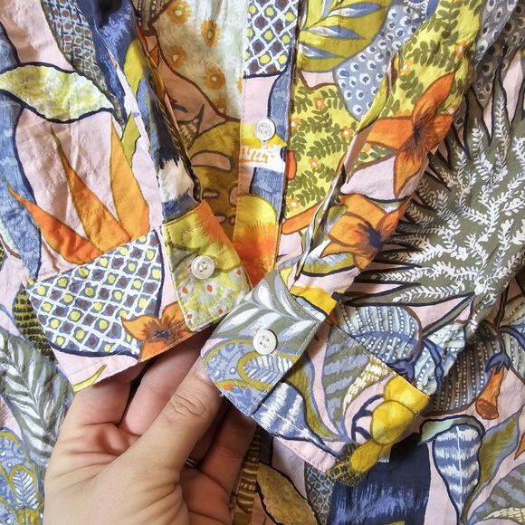 J McGlaughlin Womens Button Up Floral Toucan Tropical Art Artsy Small - Picture 3 of 8